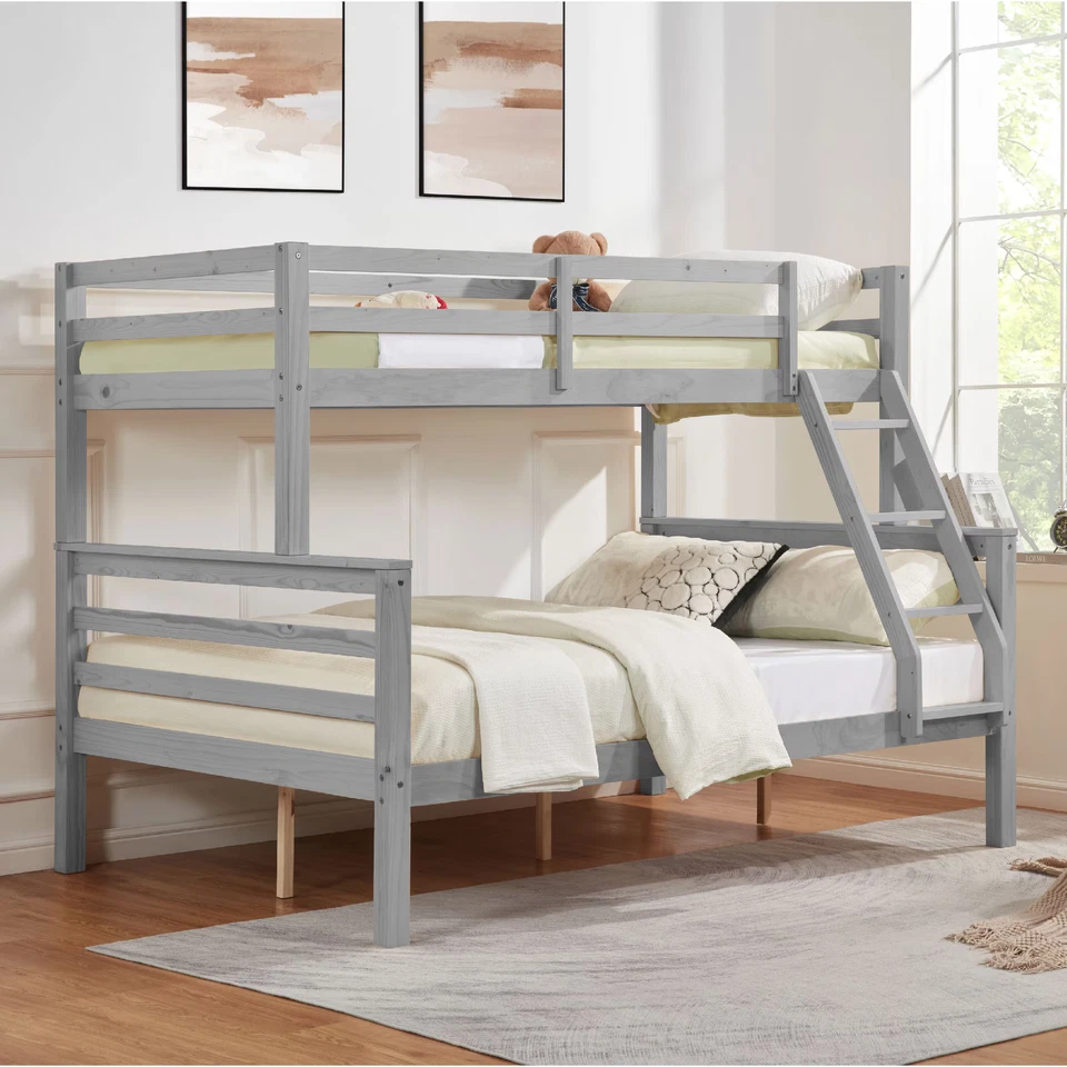 FunniHomi Bunk Bed Twin over Full Bunk Bed, Wooden Bunk Bed Frame w/ Ladder - Image 4 of 4