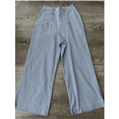 Show Me Your Mumu Stacie Sailor Pants Womens XS Blue Gingham Ankle Cropped