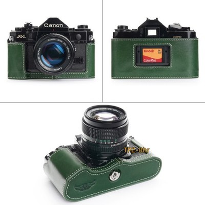 For Canon A-1 /New AE-1 Handmade Genuine Real Leather Half Camera Case Bag Cover