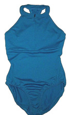Weissman Ovation Leotard Convention Competition Bodysuit Zip Teal New Girl XL