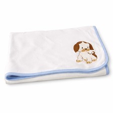 Gymboree Poky Little Puppy Baby Blanket Blue White Double Sided Lovey