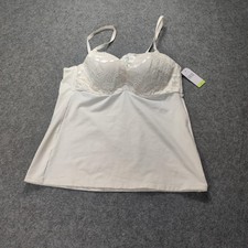 Natori Chemise Cami Womens Large Ivory Lace Padded Bust Adjustable Straps New