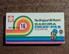 SAKURA Cray-Pas Standard Spectrum Set of 16 Oil Pastels. Made in Japan. *3 Used.