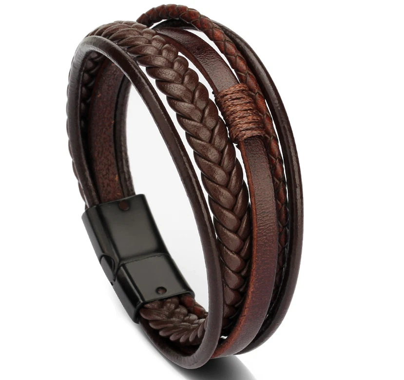 Men's Leather Bracelet Gift for Him: 