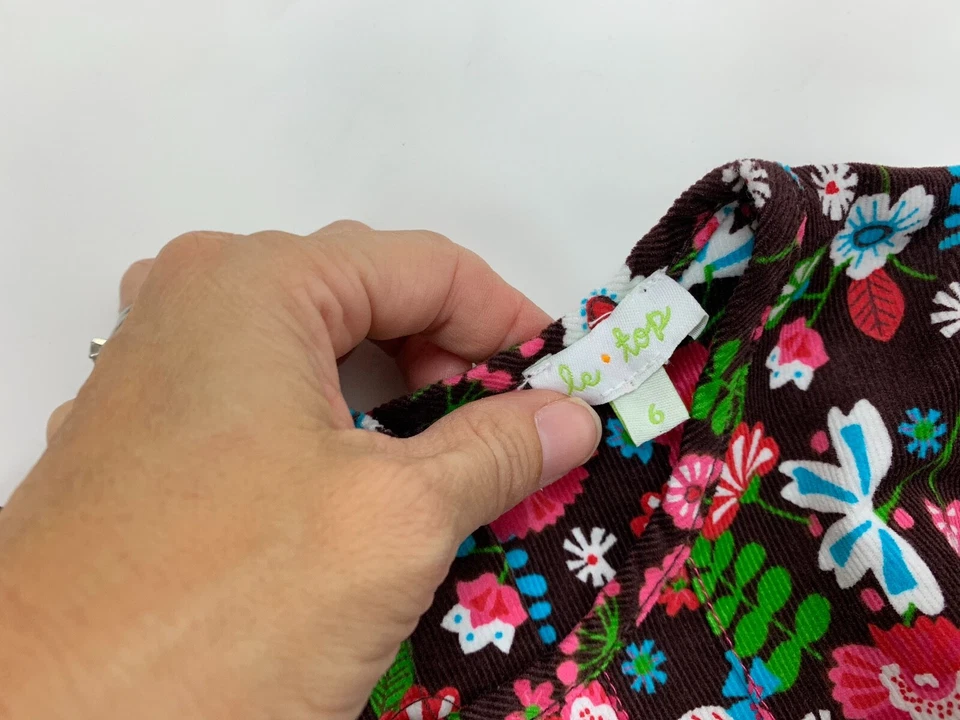 NUEVO Vestido Le Top Morning Glory Colorido Floral Pana Manga Larga 6  Foto 2 de 4