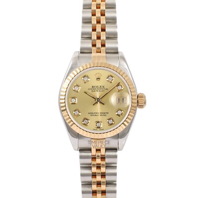 ROLEX LADY DATEJUST 69173 TT 18K GOLD & STEEL 26MM CHAMPAGNE DIAL