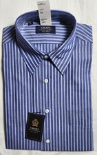 Chap Ralph Lauren Dress Shirt Men's Blue Striped Size 16 / 32-33 Button Up