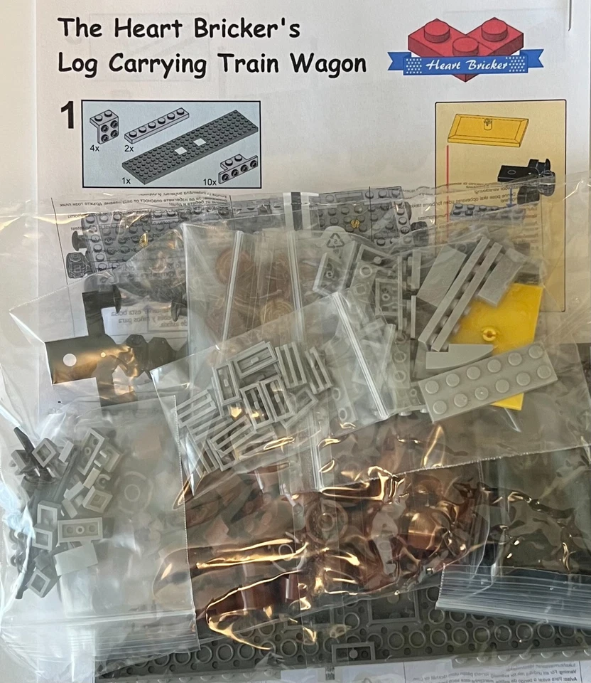 LEGO Train - Kit de vagón de transporte de troncos personalizado, sin usar, piezas Lego 100 % nuevas. Foto 3 de 4