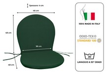 CUSCINI PER SEDIA EMU RONDA , PER ESTERNI , POLTRONA RONDA VERDE SET DA 2 PZ