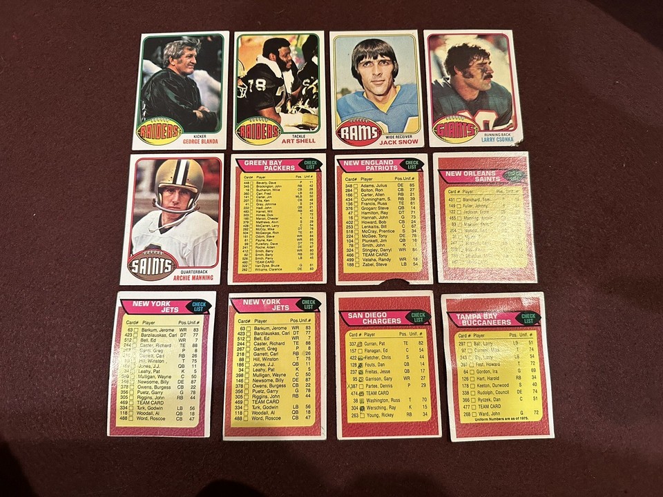 1976 Topps Football Lot - 212 Cards w/Stars Checklists Leaders | eBay