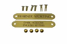 Warner Sporting Deluxe Halter/Stable Plate Brass ID Tag (3/4" X 4.5") USA