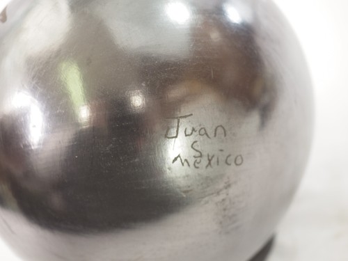 Nice Mata Ortiz Casas Grandes Blackware Geo Pottery Bowl Signed - Picture 11 of 12
