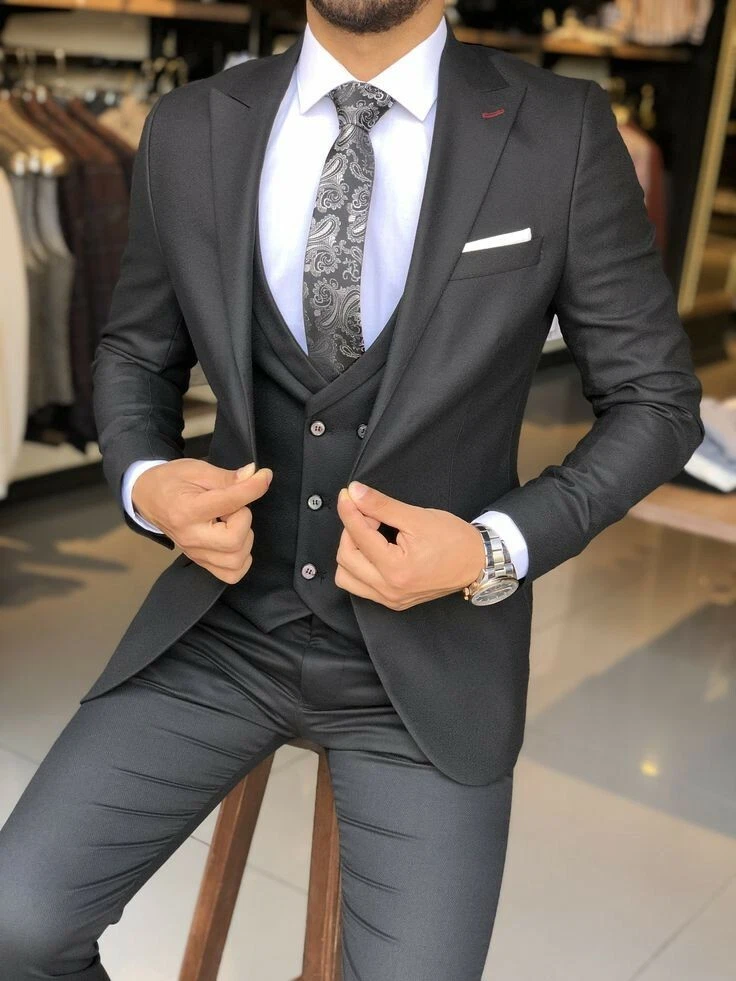 Dark grey tuxedo clearance wedding