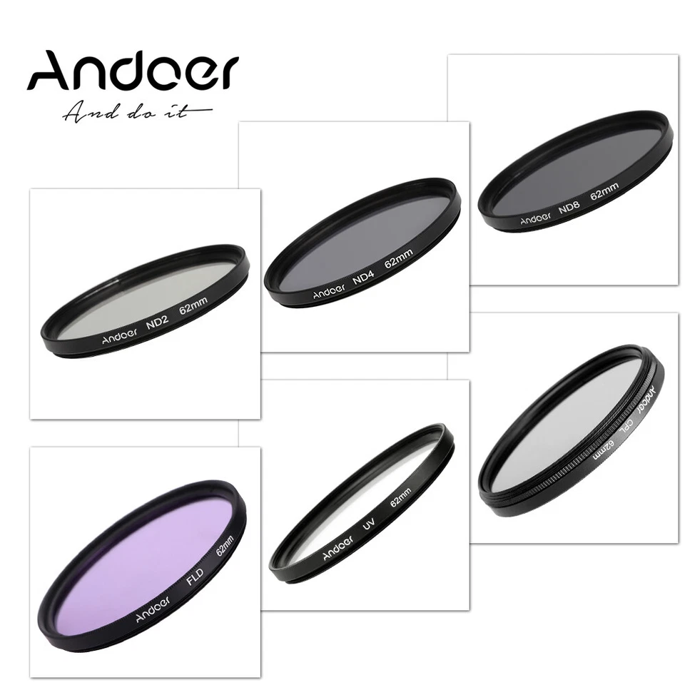 62mm +CPL+FLD+(ND2 ND4 ND8) Filter Kit For Nikon DSLR SLR M3Y3 - Image 2 of 4