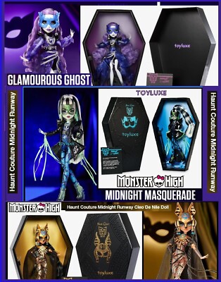 Monster High Haunt Couture Midnight Runway Frankie Cleo Spectra 3 Doll Set NEW !