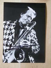 Hans Dulfer jazz autograph signed 13x18 cm postcard B/W