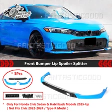 For Honda Civic Sedan Hatch 2025-up Yofer Boost Blue Front Bumper Lip Splitter