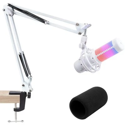 Weißer Mikrofonarm für HyperX QuadCast Set- Universal Mic Boom Arm Ständer mi...