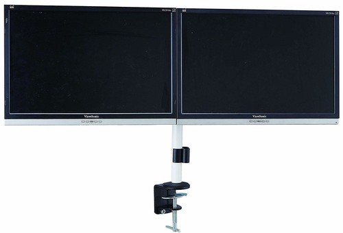 AM05 Double Twin Monitor Arm Desk Stand Mount w/ Adjustable Height & Brackets - Picture 5 of 5