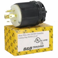 NEMA L21-20 20 AMP 120/208V 3 Y 4 POLE 5 WIRE GROUNDING LOCKING MALE PLUG