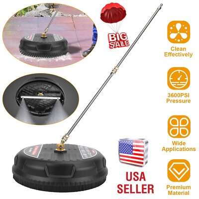 #ad 15quot; Pressure Washer Surface Cleaner w 2 Extension Wands 1 4quot; Connector 4000PSI $55.99