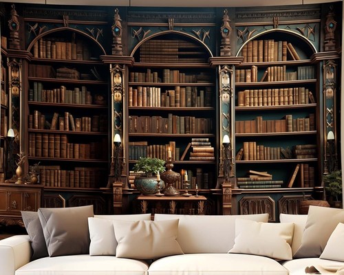 LB Wandteppich Verzaubertes Bücherregal - Magischer Baum Design 235x180cm