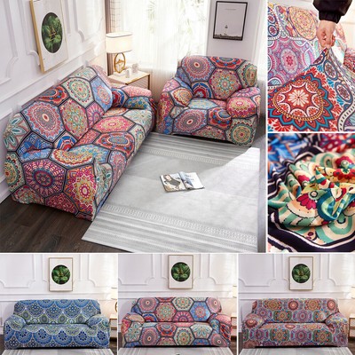 1 2 3 4 Seater Couch Slipcover Bohemian Moroccan Sofa Chair Cover Home Decor Uk Ebay