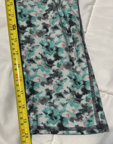 Oh Baby Motherhood Maternity Leggings Sz L Green Flowered Pants Stretch Waist - Picture 9 of 10