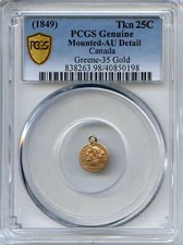 TOP POP! 1849 25C British Columbia / California Gold / Greene-35 PCGS / R8 GOLD!