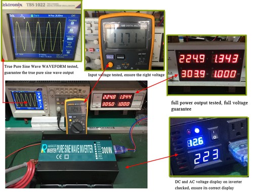 24V DC to 110V AC Power Inverter 300W Pure Sine Wave Inverter Truck RV Motorhome - Picture 7 of 10