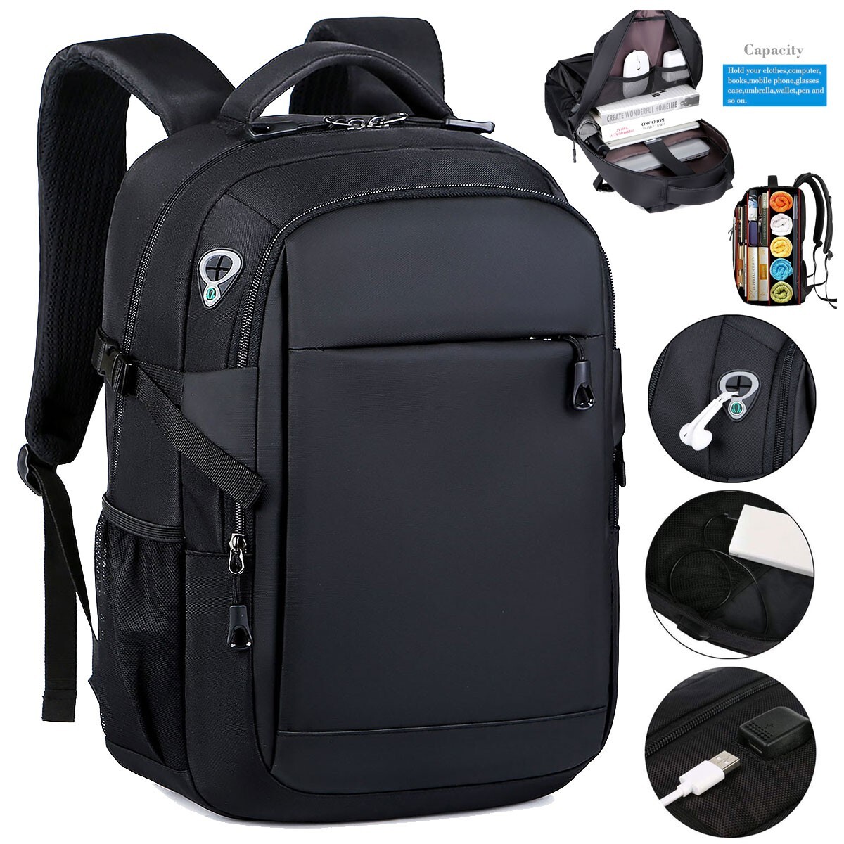 cargoit leather backpack Cargoit Vintage Canvas and Faux Leather Trim Backpack Rucksack Gray/Brown