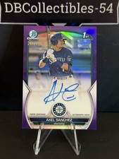 2023 Bowman Chrome Axel Sanchez 1st Purple Auto 241/250 Seattle Mariners 