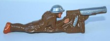 MANOIL Soldiers Prone Machine Gunner M20 Dimestore Original Paint BARCLAY