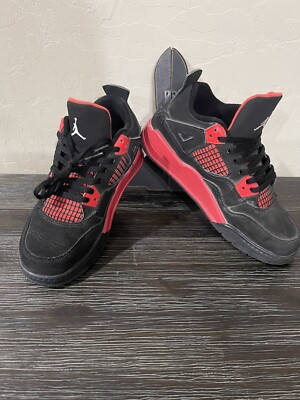 Nike Air Jordan 4 Retro Red Thunder Youth Size 2.5 | eBay