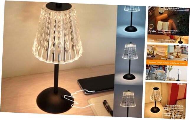 Cordless Table Lamp, 4000mAh Rechargeable Battery black modern lamp(4000mAh)