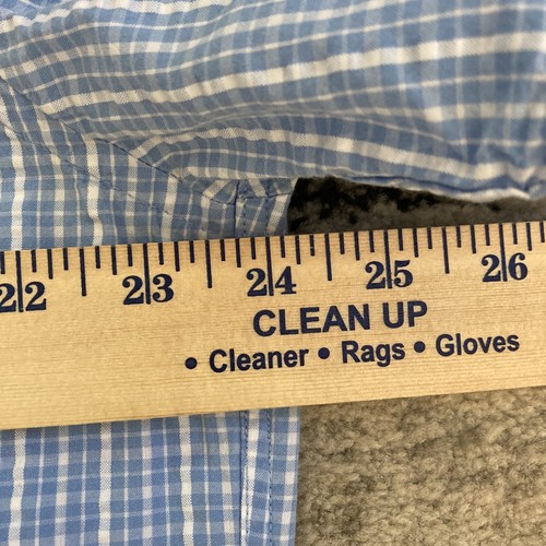 Johnston & Murphy Men's Size XL Button Down Shirt Short Sleeves Blue White Plaid - Picture 11 of 17