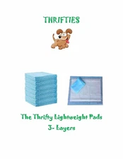17x24" Thrifties Cheap Lightweight 3-Layer Thrifty Puppy Pads 4 the Little ones