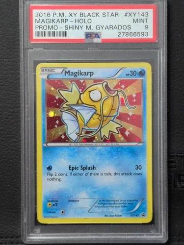 Pokemon PSA9 Magikarp Holo Promo 2016 XY143 Shiny M Gyarados English