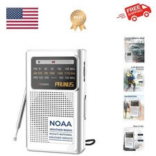 J161 NOAA Weather Radio, AM FM Radio Battery Operated by 2 AA Transistor Radi...