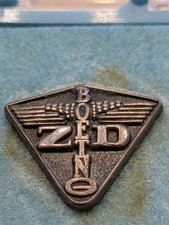 Vintage 60s Boeing ZD Screw Back Pin Sterling Silver Aviation Memorabilia