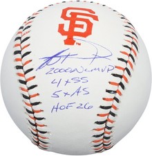 Jeff Kent San Francisco Giants Signed Team Color Laces Baseball w/Inscs - LE 5/5