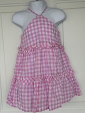toddler girls sz 3 JANIE  JACK By The Seaside Orchid Pink Gingham Halter Dress