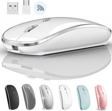 2.4G USB C Receiver Wireless Mouse for Computer Chromebook WHITE 2
