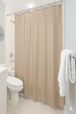 Beige Shower Curtain Liner 70" x 72" Waterproof PVC Magnetized Metal Grommets