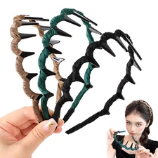 Retro High Skull Headband, 3PCS High Cranium Headbands for Women, Reversible Hea