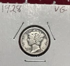 1928 Mercury Silver Dime VG
