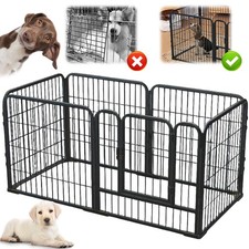 6 Panels Dog Pen Pet Playpen Kennel Fence Puppy Exercise Barrier Outdoor Indoor
