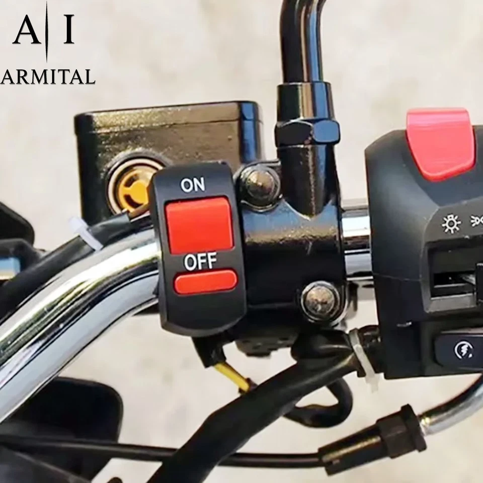 Interruttore Manubrio Moto Universale On Off 12V 10A Per Luci Led ATV Bici CE - Immagine 4 di 4