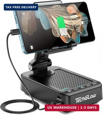 TechGlow Foldable Cellphone Stand with Bluetooth Speaker Charging Function 360 