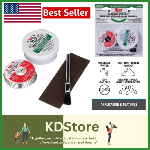1/4lb Silver Safe Flo Solder with Flux, Brush & Cloth for Plumbing